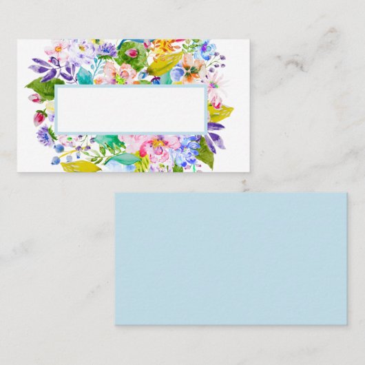 Zachte Blauwe Bloemen Romantische Bruiloft Gast Pl Plaatskaartje (Voorkant / Achterkant)