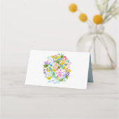 Zachte Blauwe Bloemen Romantische Bruiloft Plaats  Plaatskaartje (Achterkant)