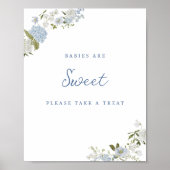 Zachte Blauwe Bloemige Raad Hoeveel Poster (Voorkant)