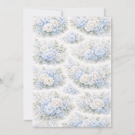 Zachte Blauwe Bloempatroon Elegante Romantische Bo Kaart