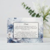 Zachte Blauwe Bloesems en Lavendel Mist Wedding Informatiekaartje (Staand voorkant)