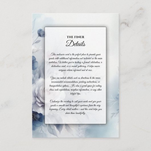 Zachte Blauwe Bloesems en Lavendel Mist Wedding Informatiekaartje (Voorkant)