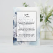 Zachte Blauwe Bloesems en Lavendel Mist Wedding Informatiekaartje (Staand voorkant)