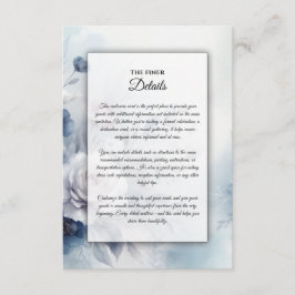 Zachte Blauwe Bloesems en Lavendel Mist Wedding Informatiekaartje