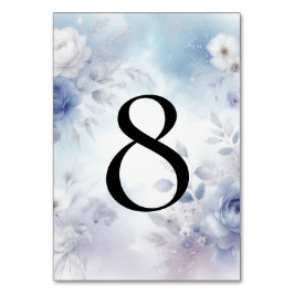 Zachte Blauwe Bloesems en Lavendel Mist Wedding Kaart