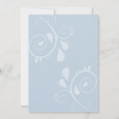 Zachte Blauwe Bloesems en Lavendel Mist Wedding Save The Date (Achterkant)