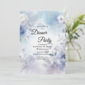 Zachte blauwe bloesems en lavendelnevel kaart (Staand voorkant)