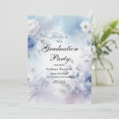 Zachte blauwe bloesems en lavendelnevel kaart (Staand voorkant)