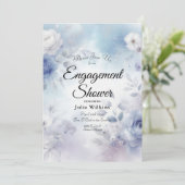 Zachte blauwe bloesems en lavendelnevel kaart (Staand voorkant)