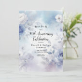 Zachte blauwe bloesems en lavendelnevel kaart (Staand voorkant)