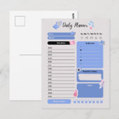 Zachte Blauwe Dagelijkse Planner met Stemming & Wa Briefkaart (Voorkant / Achterkant)