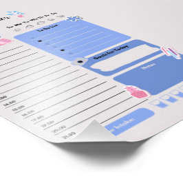 Zachte Blauwe Dagelijkse Planner met Stemming & Wa Foto Afdruk
