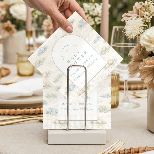 Zachte Blauwe Dino Baby Shower Servet