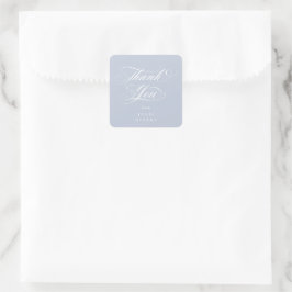 Zachte Blauwe Elegante Script Afstudeer Dank Je Vierkante Sticker