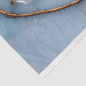 Zachte Blauwe en Gouden Botanische Decoupage Tissuepapier (Detail)