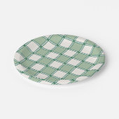 Zachte blauwe en groene Preppy Checkers Papieren Bordje (Gekanteld)