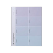 Zachte Blauwe en Lavendel Aangepaste Weekplanner Notitieblok (Linkerzijde)