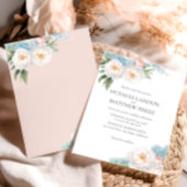 Zachte Blauwe en Roze Bloemen klassieke Botanische Kaart