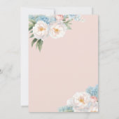 Zachte Blauwe en Roze Bloemen klassieke Botanische Kaart (Achterkant)