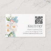 Zachte Blauwe en Roze BLOEMEN QRCODE REGISTER Informatiekaartje (Voorkant)