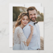 Zachte Blauwe en Roze Bloemen Script FOTO BRUILOFT Save The Date (Achterkant)