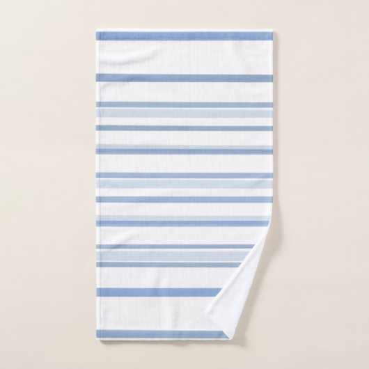 Zachte Blauwe en Witte Waterverf Stripes Bad Handdoek (Handdoek)