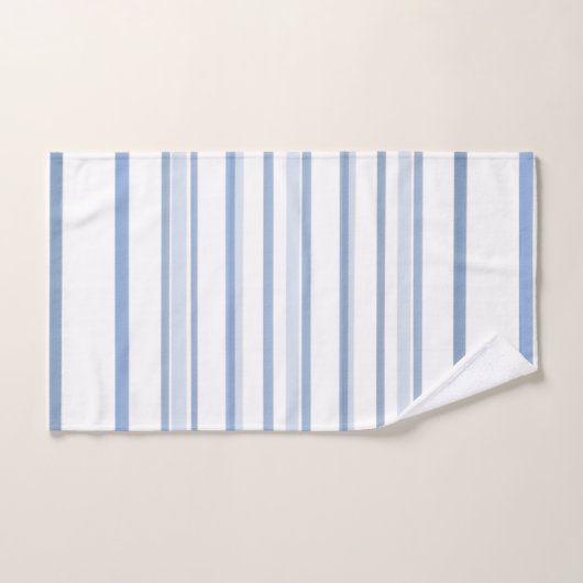 Zachte Blauwe en Witte Waterverf Stripes Bad Handdoek (Handdoek)