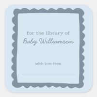 Zachte Blauwe Fantasievolle Rand Baby Bibliotheek