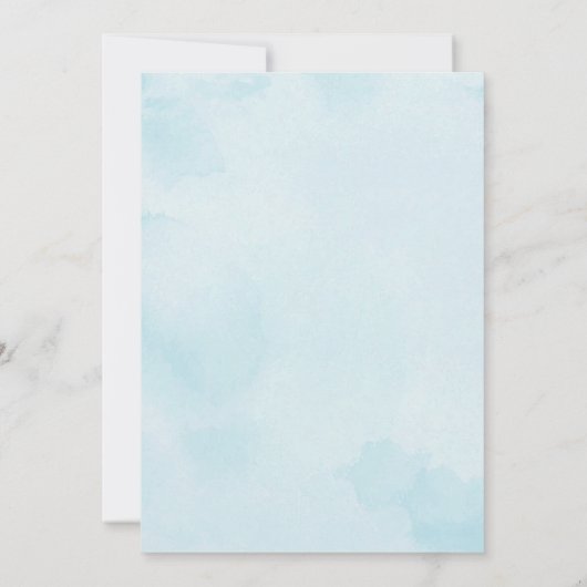 Zachte blauwe gouden Rozen Baby shower per post vi Kaart (Achterkant)