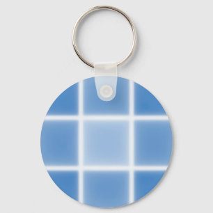 Zachte Blauwe Grid Tegel Patroon Sleutelhanger