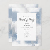 Zachte blauwe grijze en witte Abstracte penseelstr Kaart (Voorkant / Achterkant)