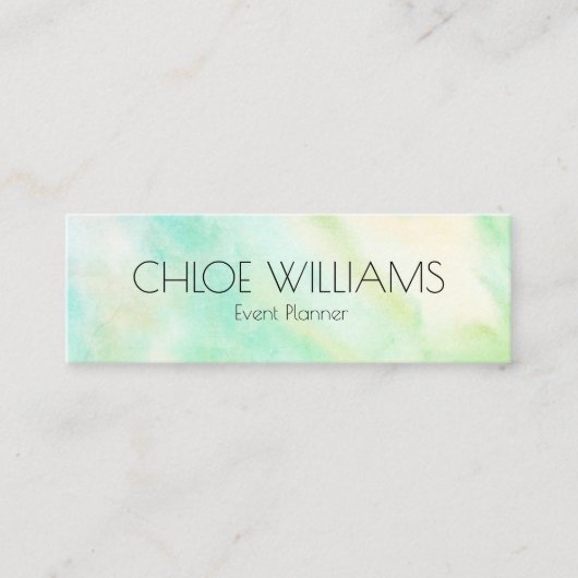 Zachte Blauwe Groene het Schilderen Abstracte Wate Mini Visitekaartje (Voorkant)