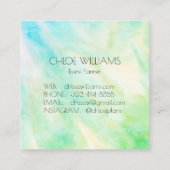 Zachte Blauwe Groene het Schilderen Abstracte Wate Vierkante Visitekaartje (Achterkant)