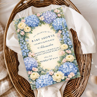 Zachte Blauwe Hortensia Elegantie Baby Shower
