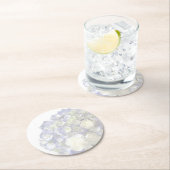 Zachte blauwe hortensia ronde kartonnen onderzetter (Insitu)