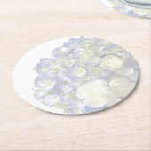 Zachte blauwe hortensia ronde kartonnen onderzetter (Gebogen)