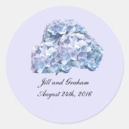 Zachte Blauwe Hortensia Ronde Sticker