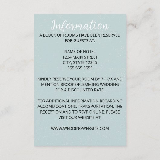 Zachte Blauwe Huwelijksbijlage Kaart (Voorkant)