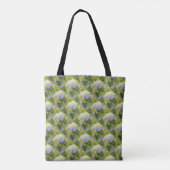 Zachte blauwe hydrangea ventilatorpatroon Natuur Tote Bag (Achterkant)