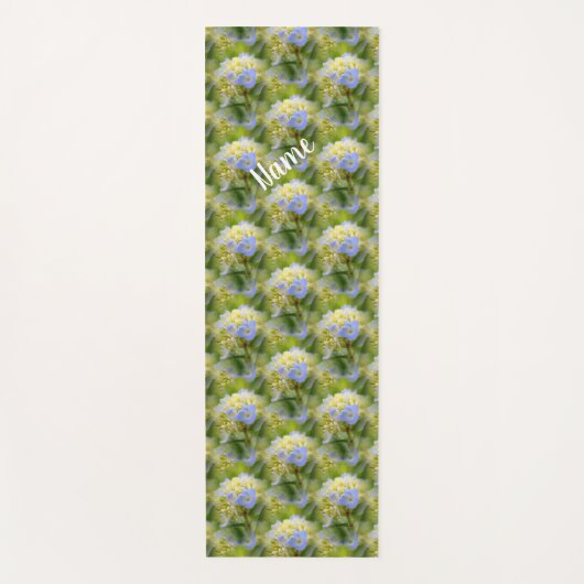 Zachte blauwe hydrangea ventilatorventilator Aange Yogamat (Voorkant)