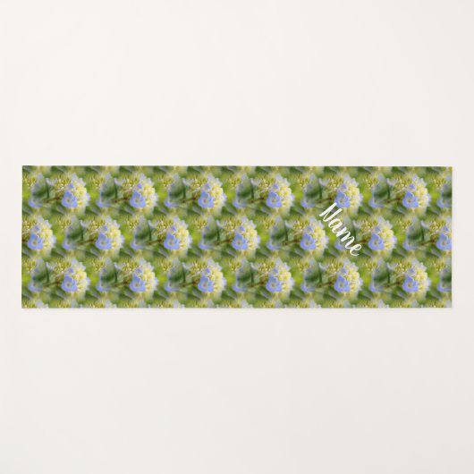 Zachte blauwe hydrangea ventilatorventilator Aange Yogamat (Voorkant (horizontaal))