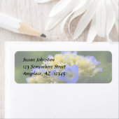 Zachte blauwe hydrangeenventilator Adres Etiket (Insitu)