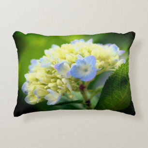 Zachte blauwe hydrangeventilator accent kussen