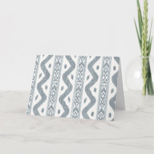 Zachte Blauwe Ikat op Crème, Binnenkant Blanco Kaart