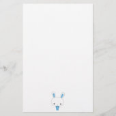 Zachte Blauwe Kawaii Konijn Briefpapier (Voorkant)
