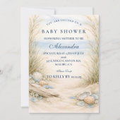 Zachte Blauwe Kust Baby Shower Kaart (Voorkant)