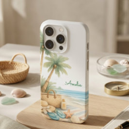 Zachte Blauwe Kust Sereniteit Minimaal Elegant Kus iPhone 15 Pro Case