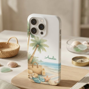 Zachte Blauwe Kust Sereniteit Minimaal Elegant Kus iPhone 15 Pro Case