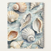 Zachte Blauwe Kust Zeeschelp Aquarel Planner (Achterkant)
