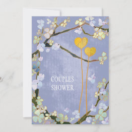 Zachte blauwe lente bruiloft koppels douche kaart